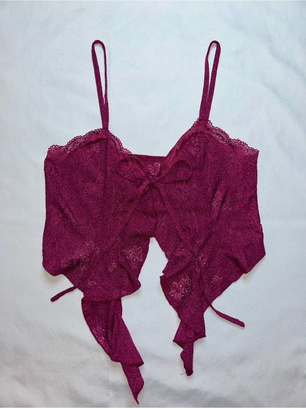 Cider Purple Lace Tie Front Cami Top XS Fairycore Festival